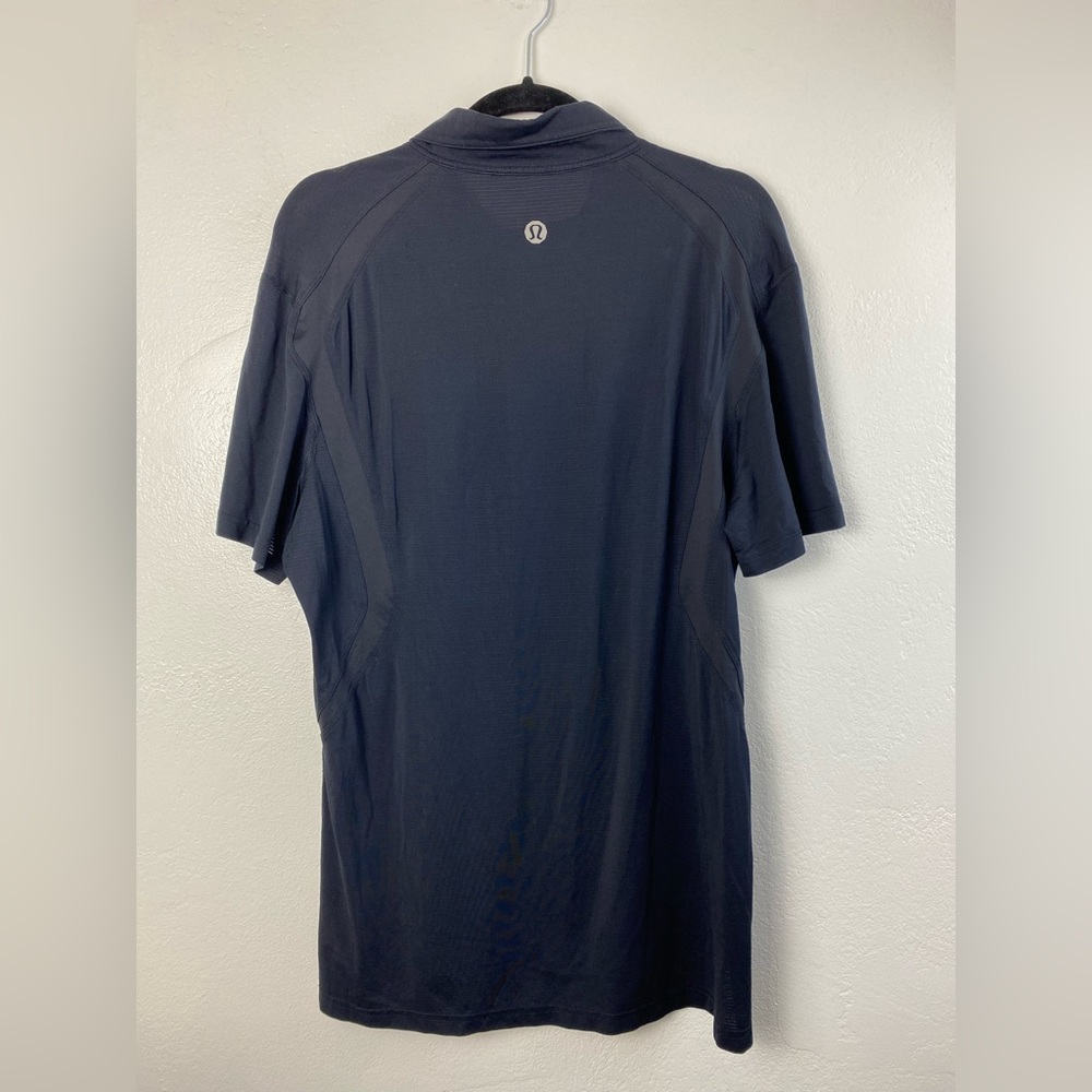 Lululemon Black Short Sleeve Golf Polo Shirt Athleisure Workout Gym Athletic XL